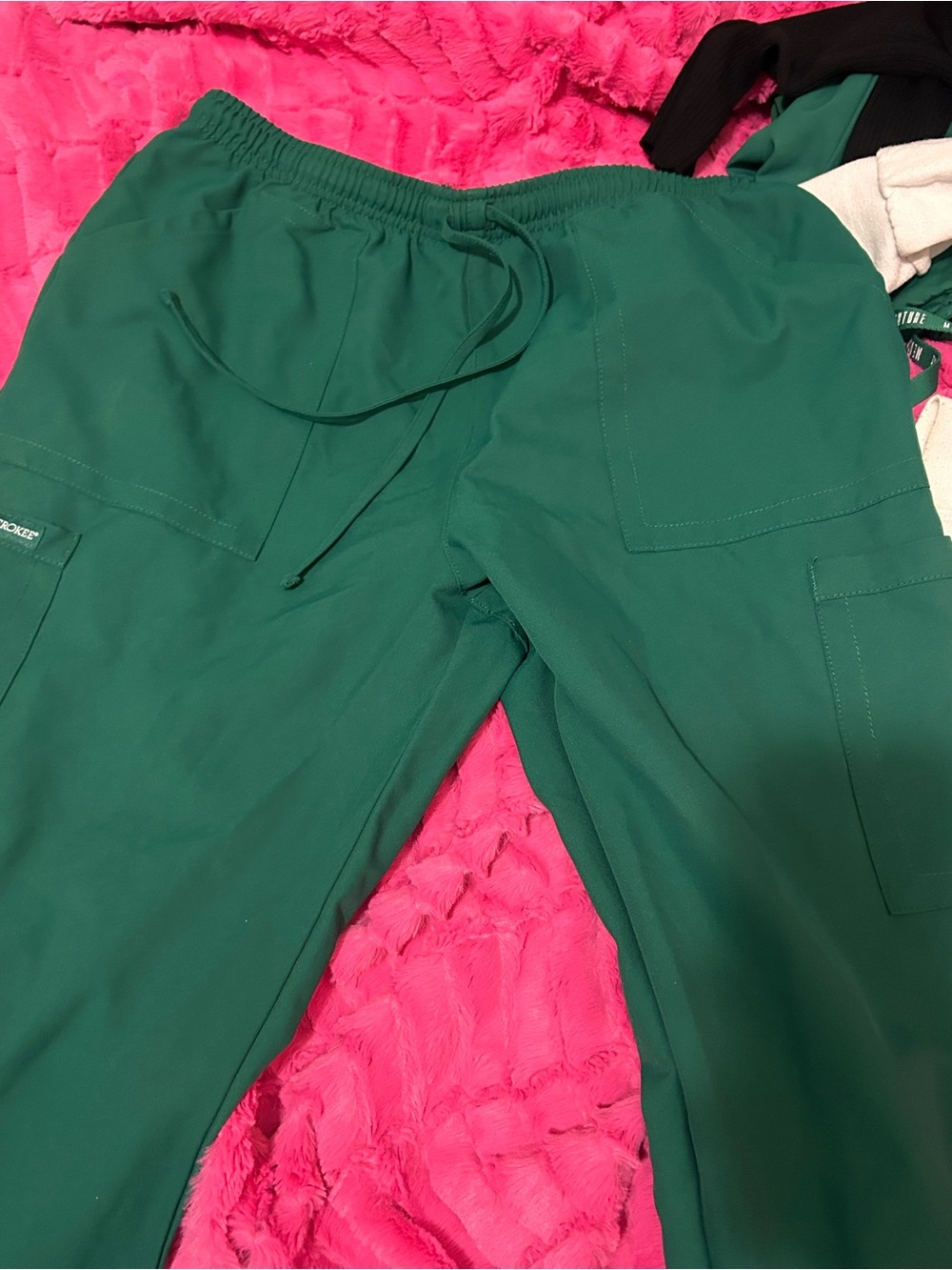 Cherokee Green Cargo Scrub Pants